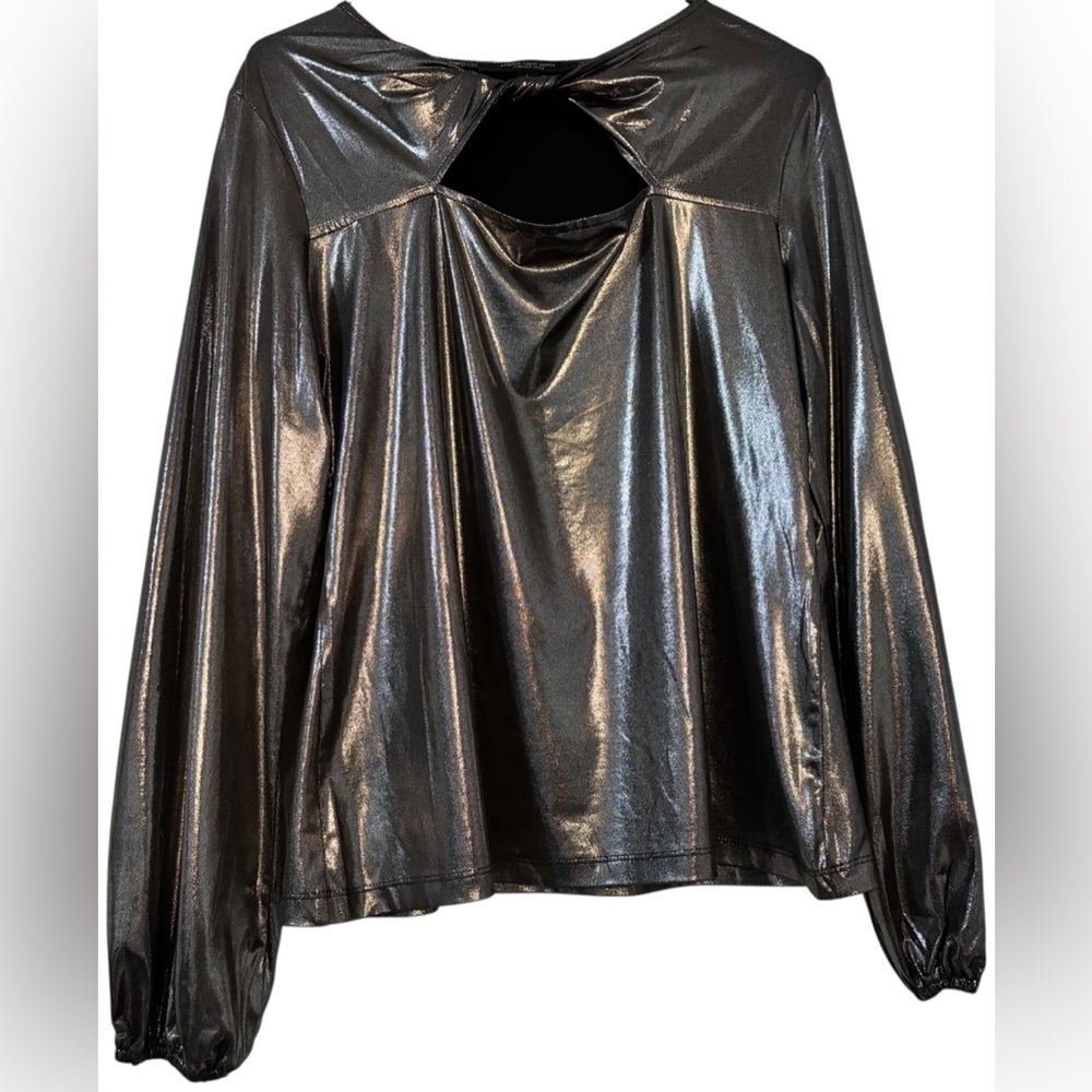 Marc New York Silver Metallic Top